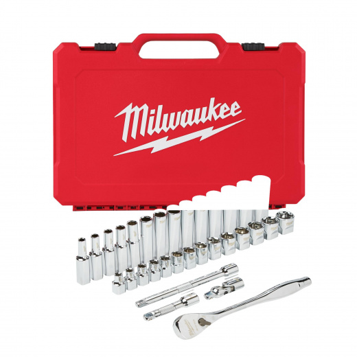 Набор метрических головок Milwaukee с воротком 3/8 " 32 шт.