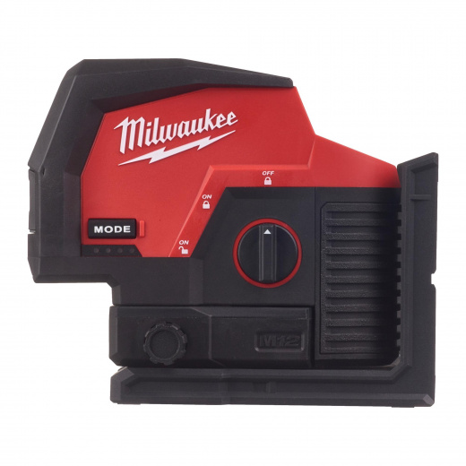 Линейно-точечный лазерный нивелир Milwaukee с двумя отвесными точками с зеленым лучом M12 CLLP-0C